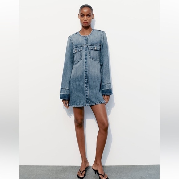 New ZARA Denim TRF Dress - Picture 4 of 9
